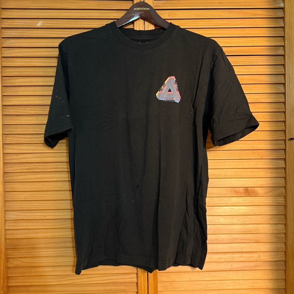 PALACE Black Tri-Ferg colour blur tshirt large